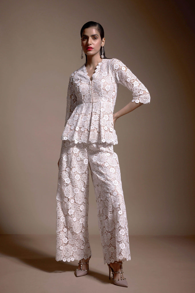 SEQUIN LACE PEPLUM TOP - dash and dot dash and dot