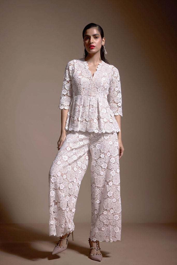 SEQUIN LACE PEPLUM SET - dash and dot dash and dot