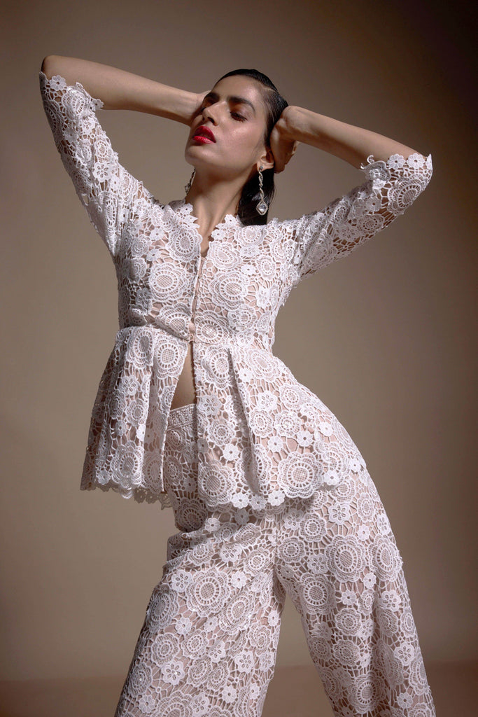 SEQUIN LACE PEPLUM SET - dash and dot dash and dot