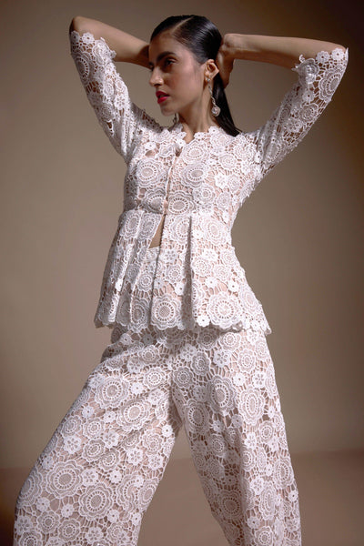 SEQUIN LACE PEPLUM TOP - dash and dot