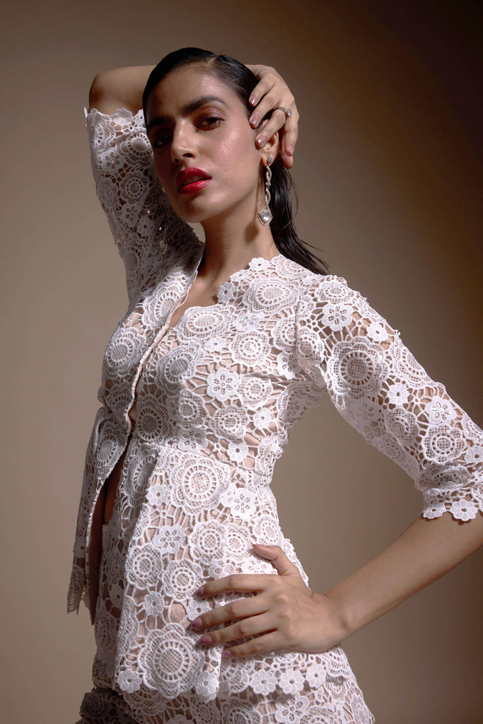 SEQUIN LACE PEPLUM SET - dash and dot dash and dot