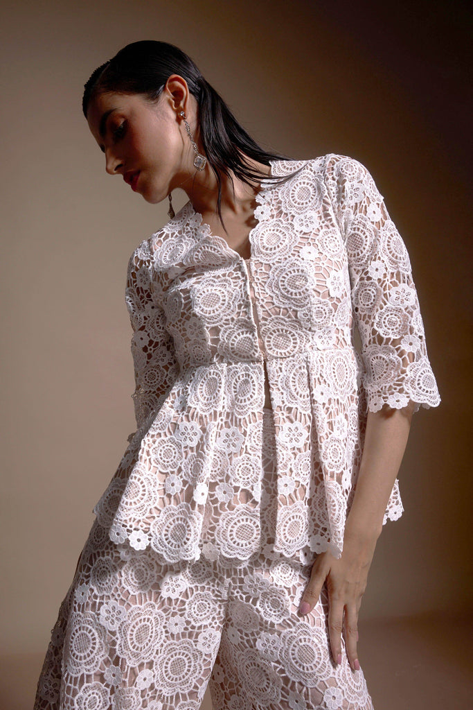 SEQUIN LACE PEPLUM SET - dash and dot dash and dot