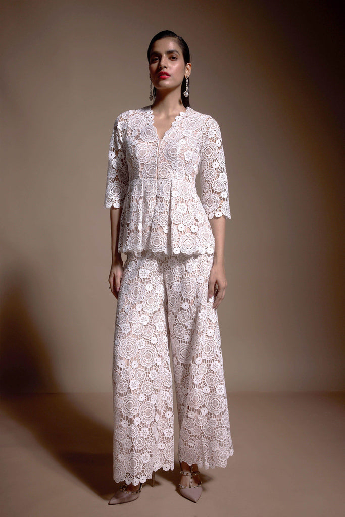 SEQUIN LACE PEPLUM TOP - dash and dot dash and dot