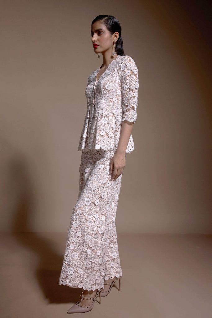 SEQUIN LACE PEPLUM TOP - dash and dot dash and dot