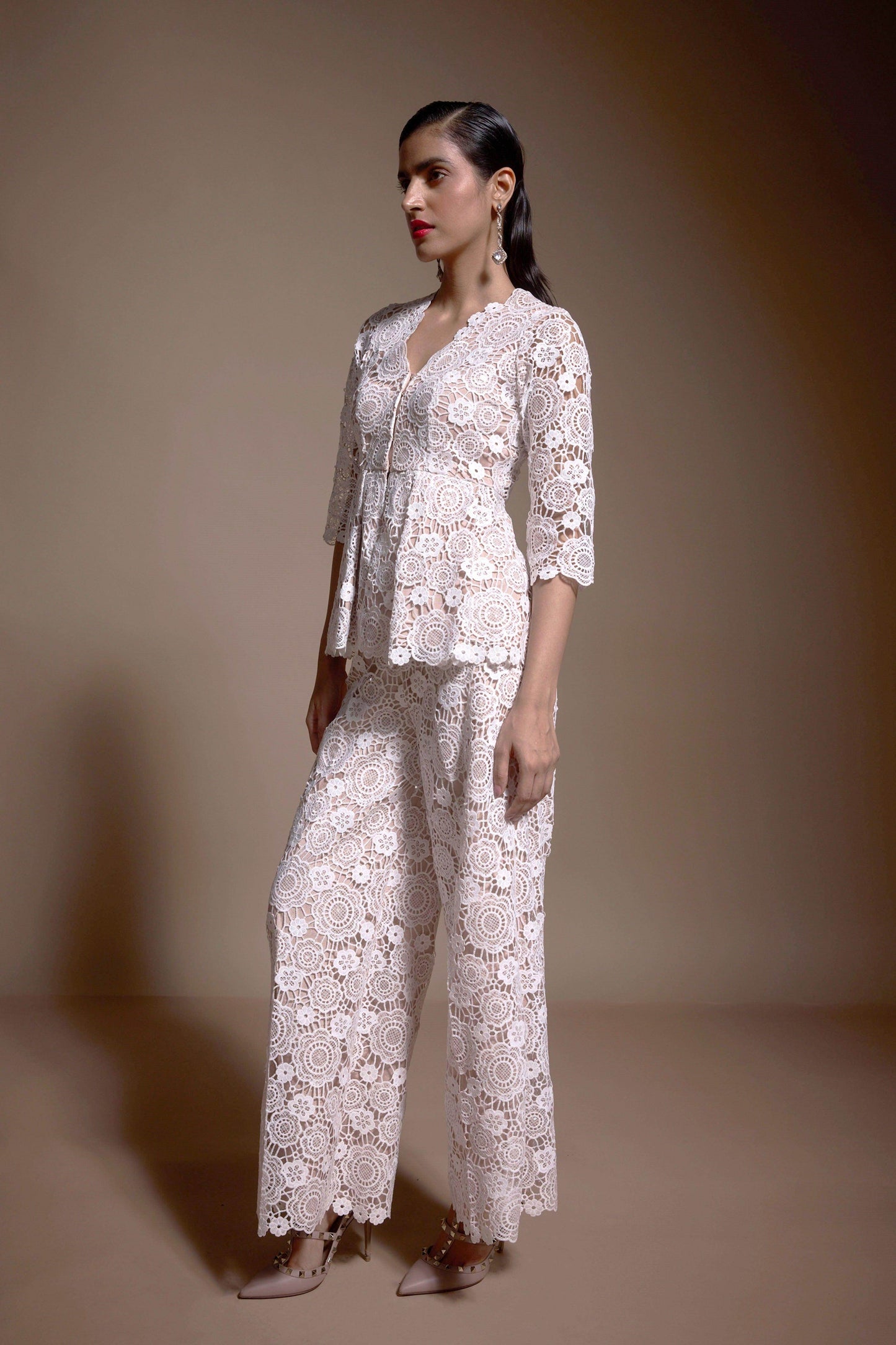 SEQUIN LACE PEPLUM TOP - dash and dot