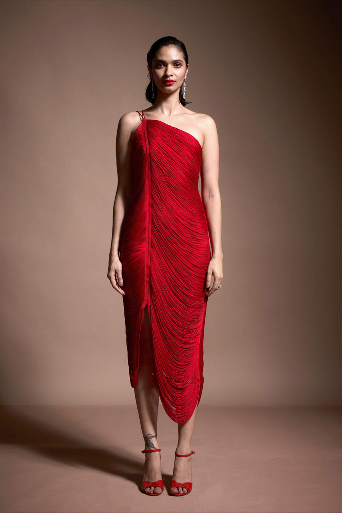 RED FRINGE DRESS - dash and dot dash and dot