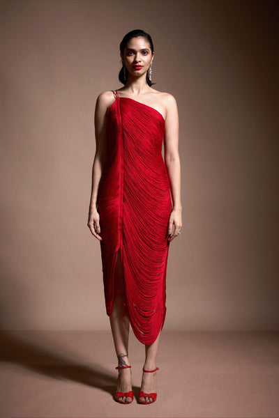 RED FRINGE DRESS - dash and dot