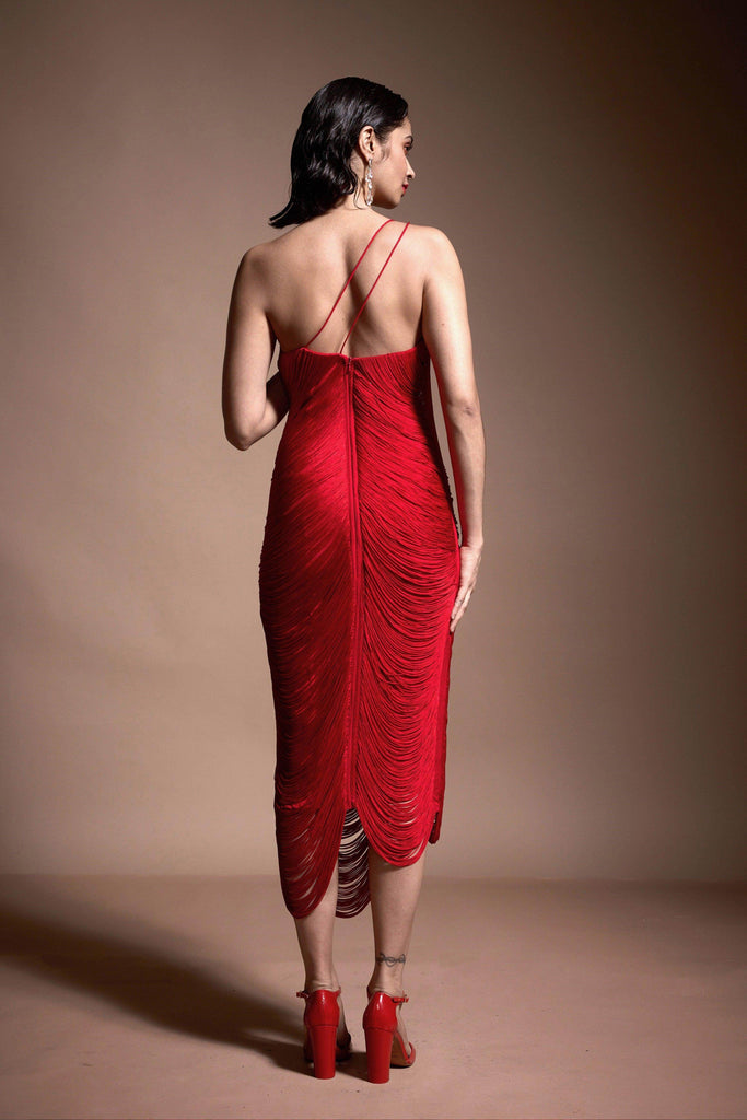 RED FRINGE DRESS - dash and dot dash and dot