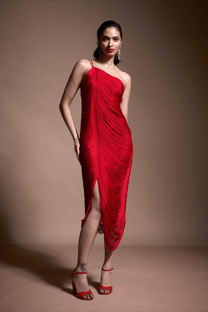 RED FRINGE DRESS - dash and dot dash and dot