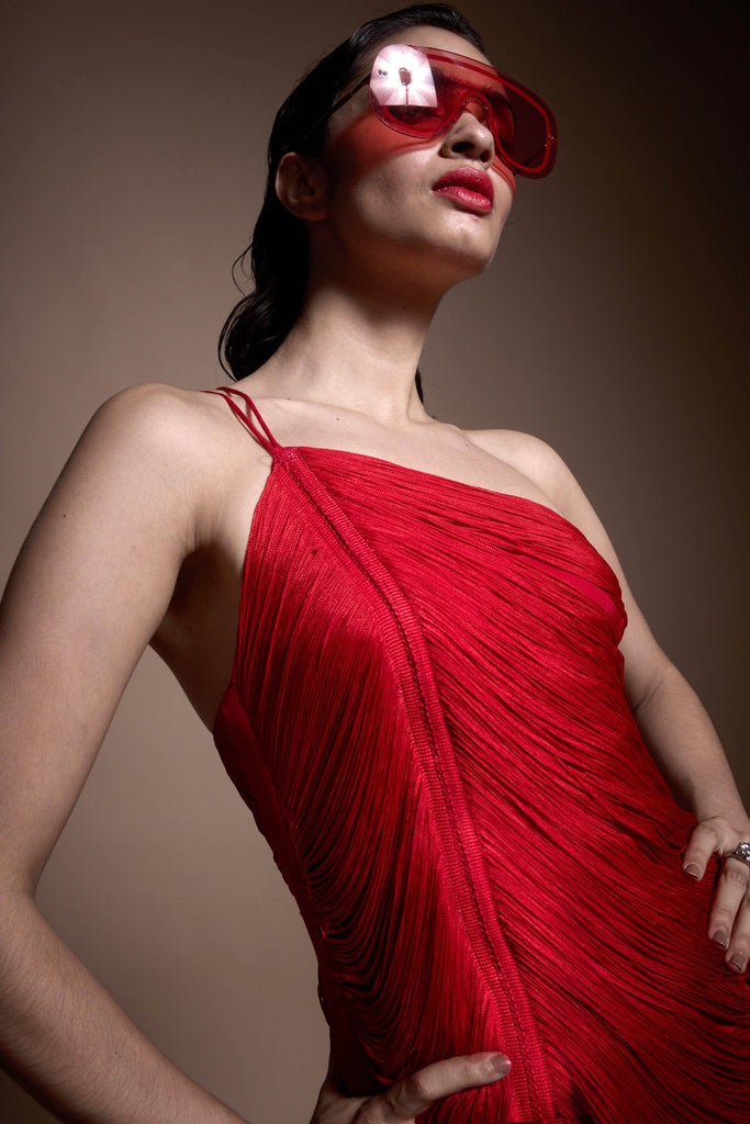 RED FRINGE DRESS - dash and dot dash and dot