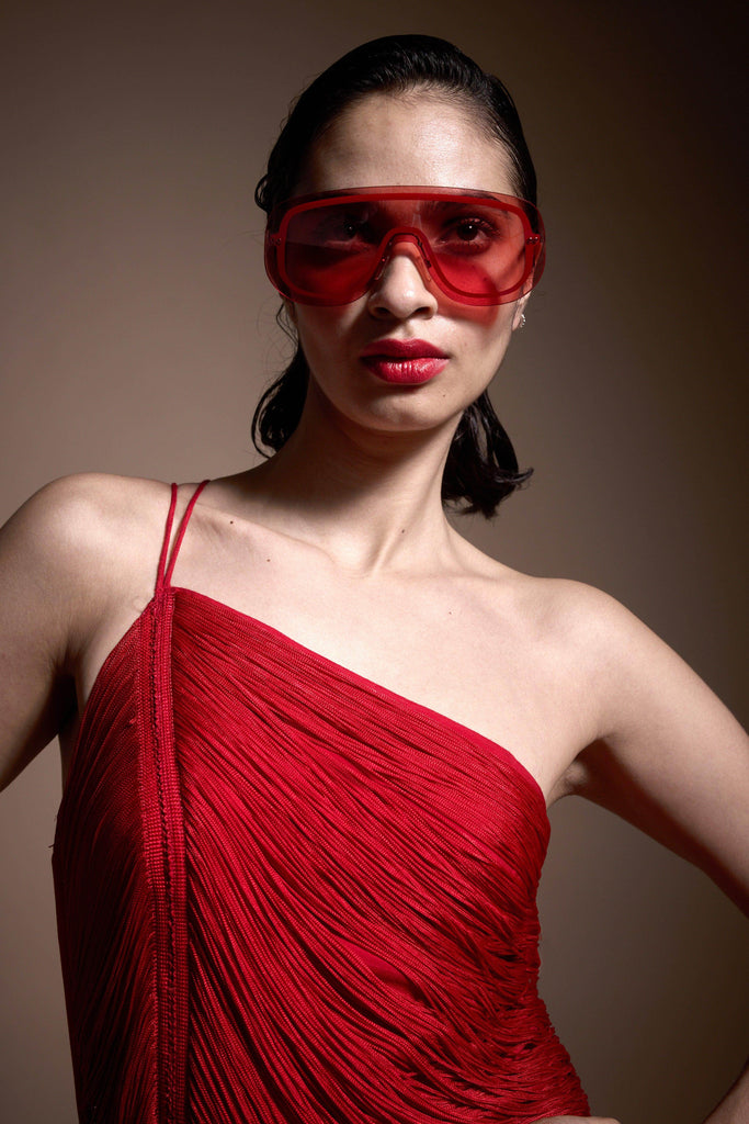 RED FRINGE DRESS - dash and dot dash and dot