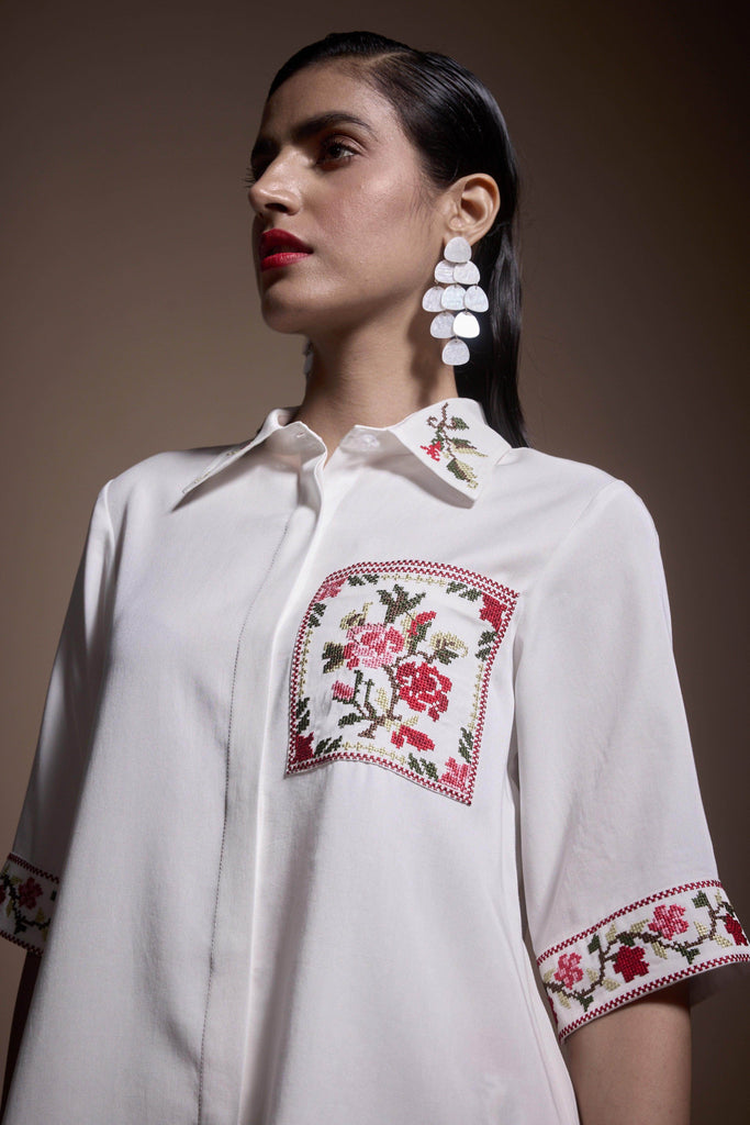 CROSS STITCH SHIRT - dash and dot dash and dot