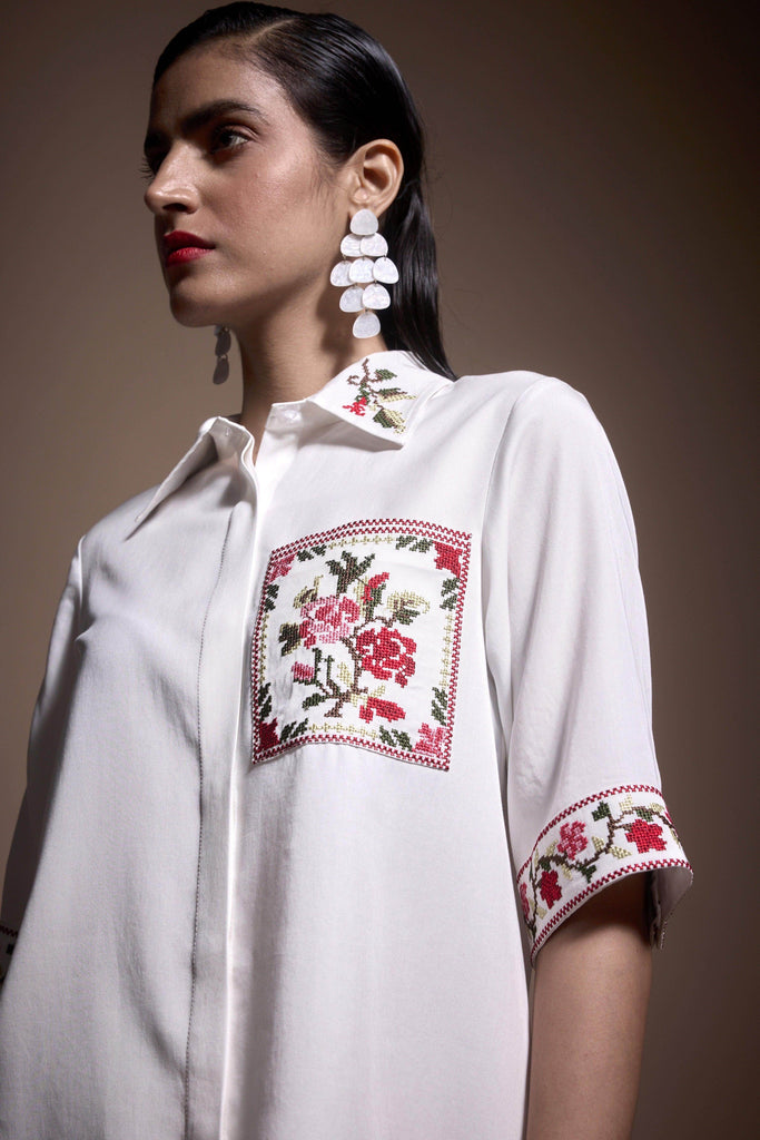 CROSS STITCH SHIRT - dash and dot dash and dot