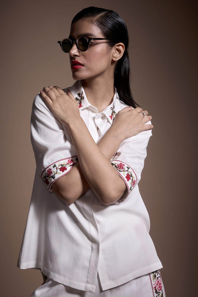 CROSS STITCH SHIRT - dash and dot dash and dot