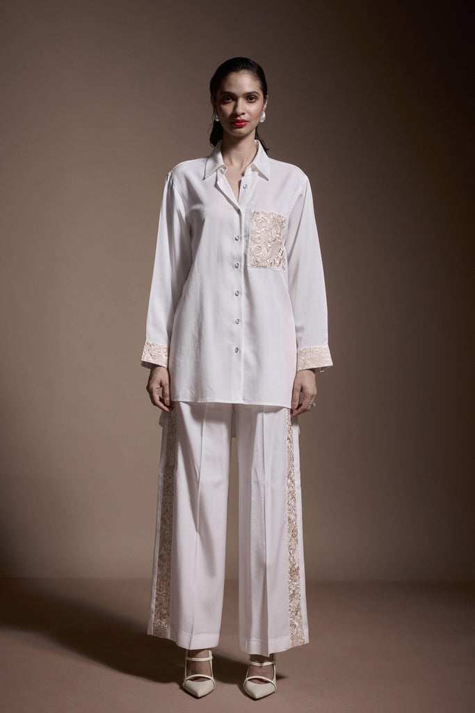 EMBROIDERED SIDE STRIPE PANT - dash and dot dash and dot