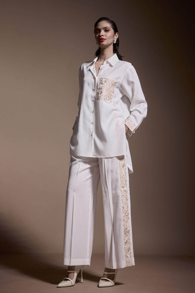 EMBROIDERED SIDE STRIPE PANT - dash and dot dash and dot