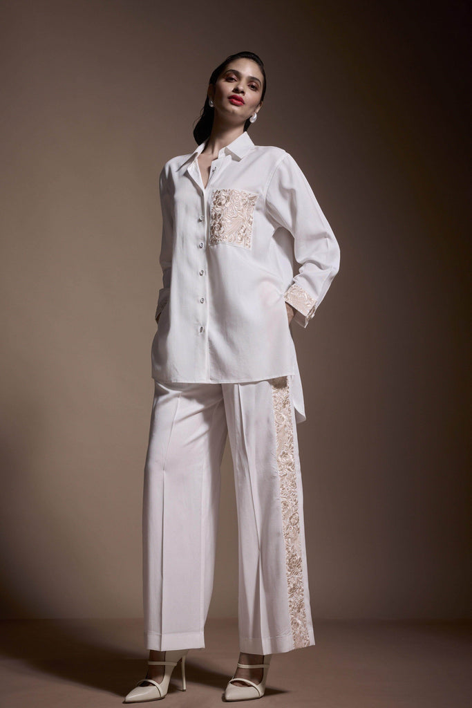 EMBROIDERED POCKET AND CUFF SHIRT - dash and dot dash and dot