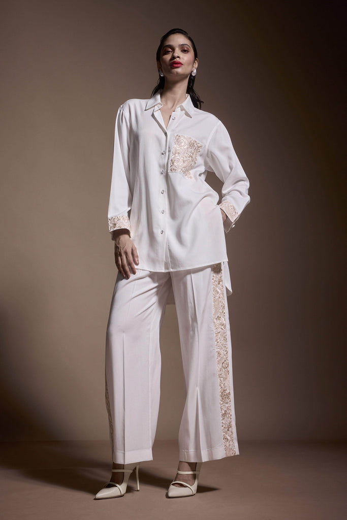 EMBROIDERED POCKET AND CUFF SHIRT - dash and dot dash and dot