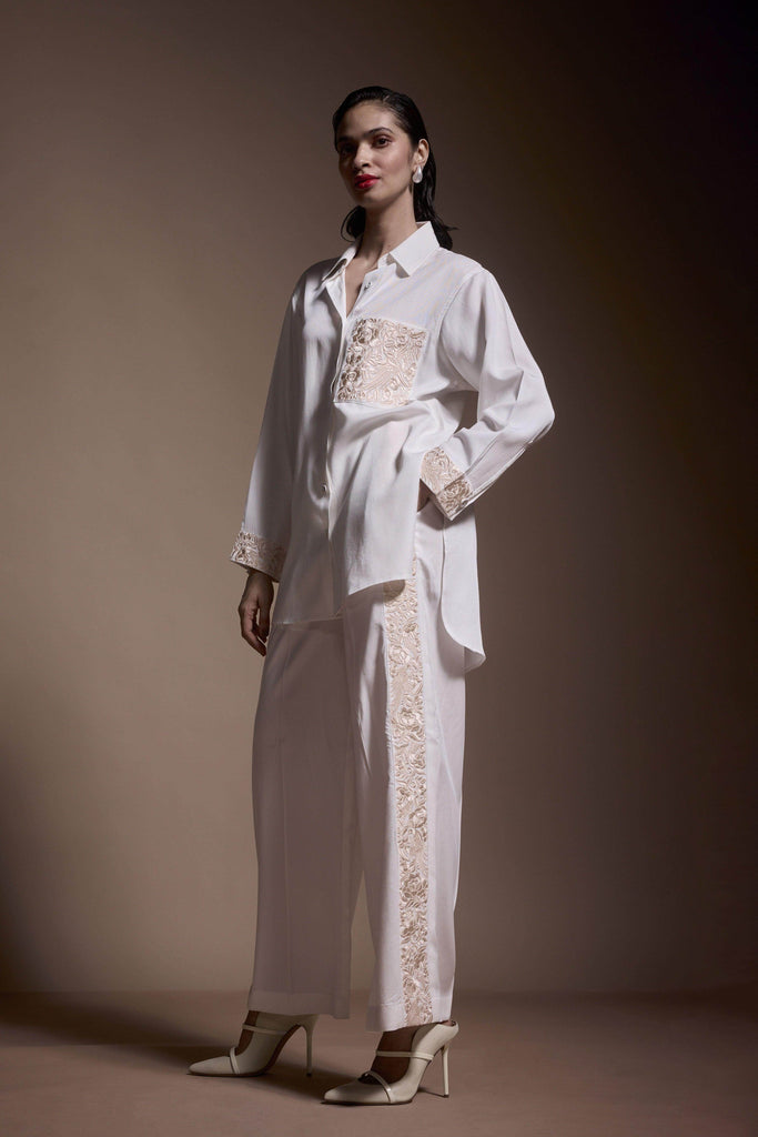 EMBROIDERED SIDE STRIPE PANT - dash and dot dash and dot