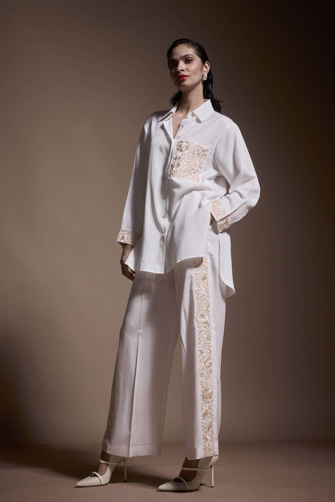 EMBROIDERED POCKET AND CUFF SHIRT - dash and dot dash and dot