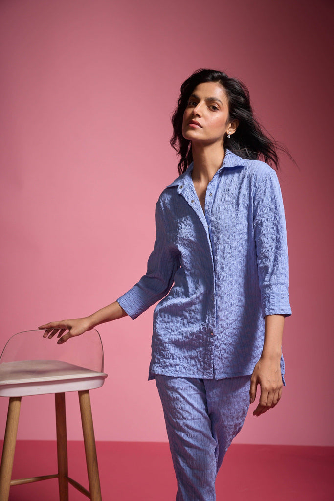 CRINKLE TEXTURED SHIRT - dash and dot dash and dot