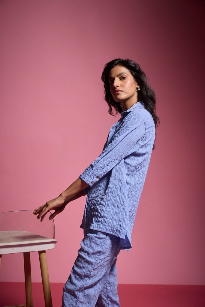 CRINKLE TEXTURED SHIRT - dash and dot dash and dot