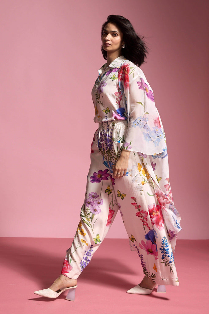 FLORAL WIDE-LEGGED PANT - dash and dot dash and dot