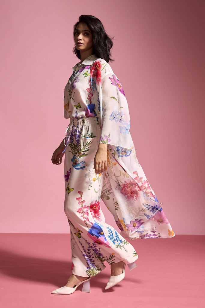 FLORAL WIDE-LEGGED PANT - dash and dot dash and dot