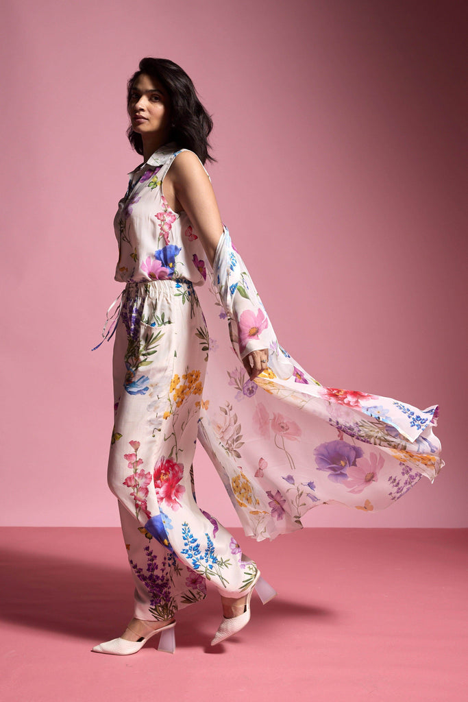 SLEEVELESS FLORAL SHIRT - dash and dot dash and dot