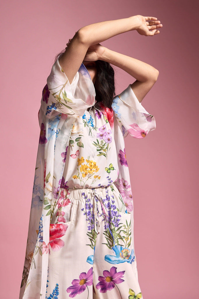 FRONT OPEN FLORAL SHIRT - dash and dot dash and dot