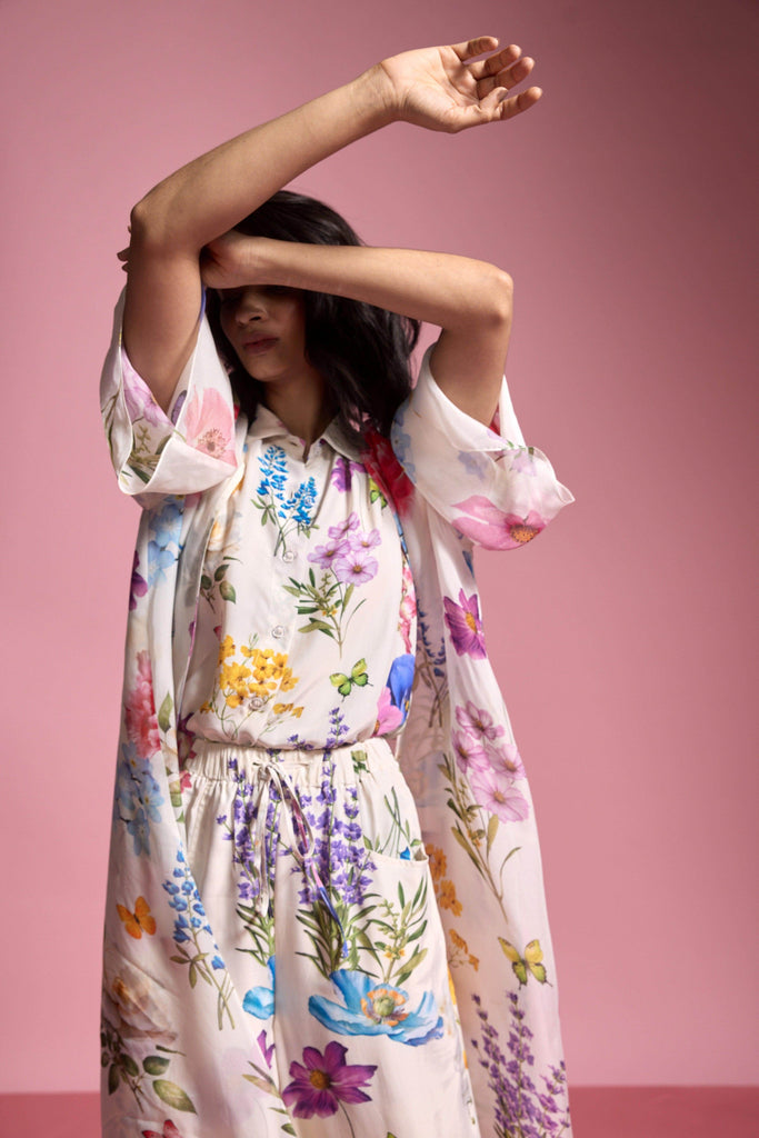 FRONT OPEN FLORAL SHIRT - dash and dot dash and dot