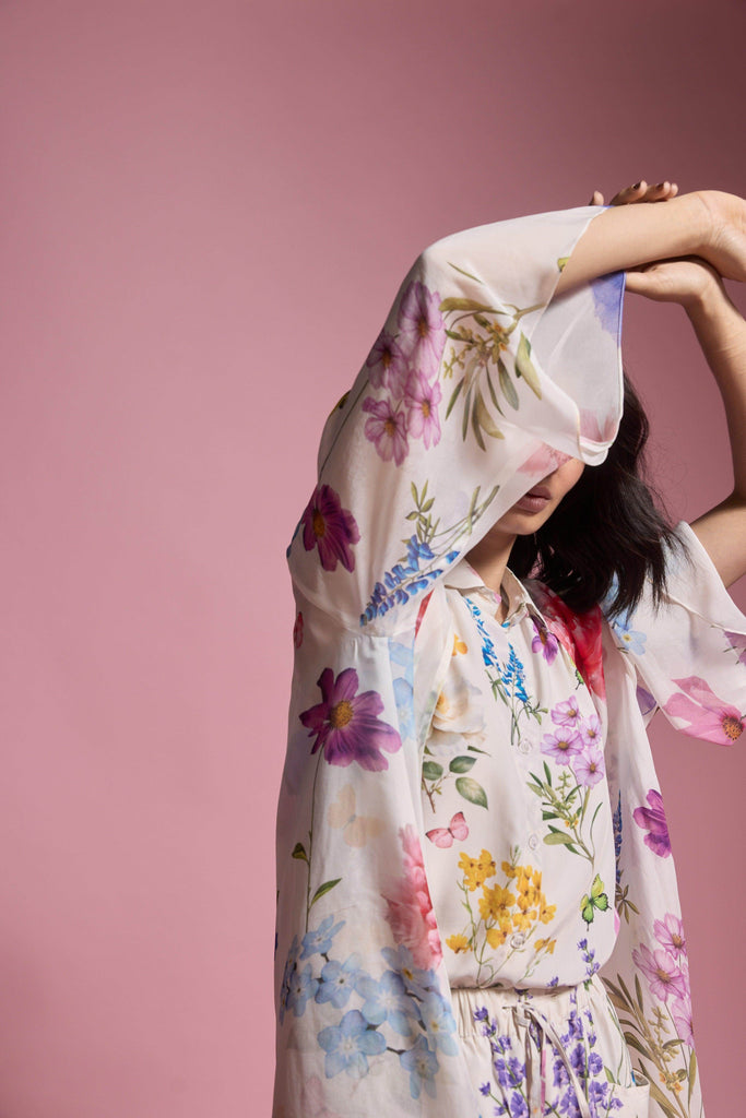 FRONT OPEN FLORAL SHIRT - dash and dot dash and dot