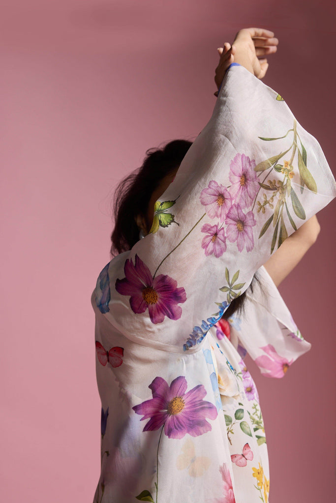 FRONT OPEN FLORAL SHIRT - dash and dot dash and dot