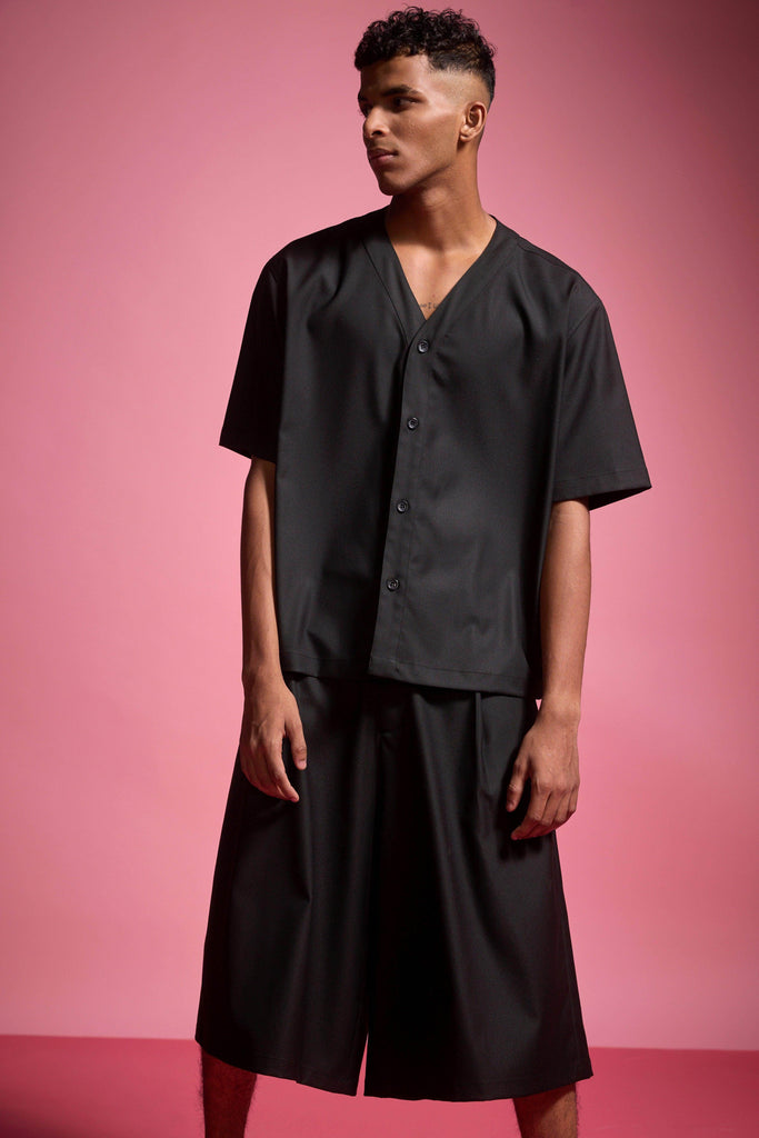 PLEATED LONG SHORTS - dash and dot dash and dot