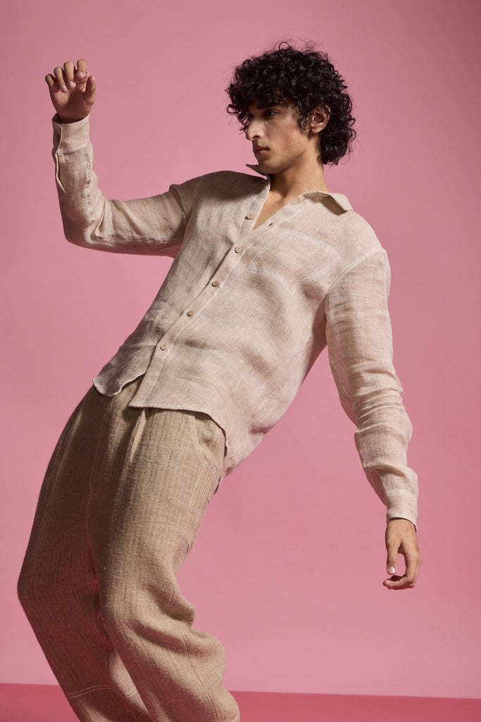 JUTE LINEN SHIRT - dash and dot dash and dot