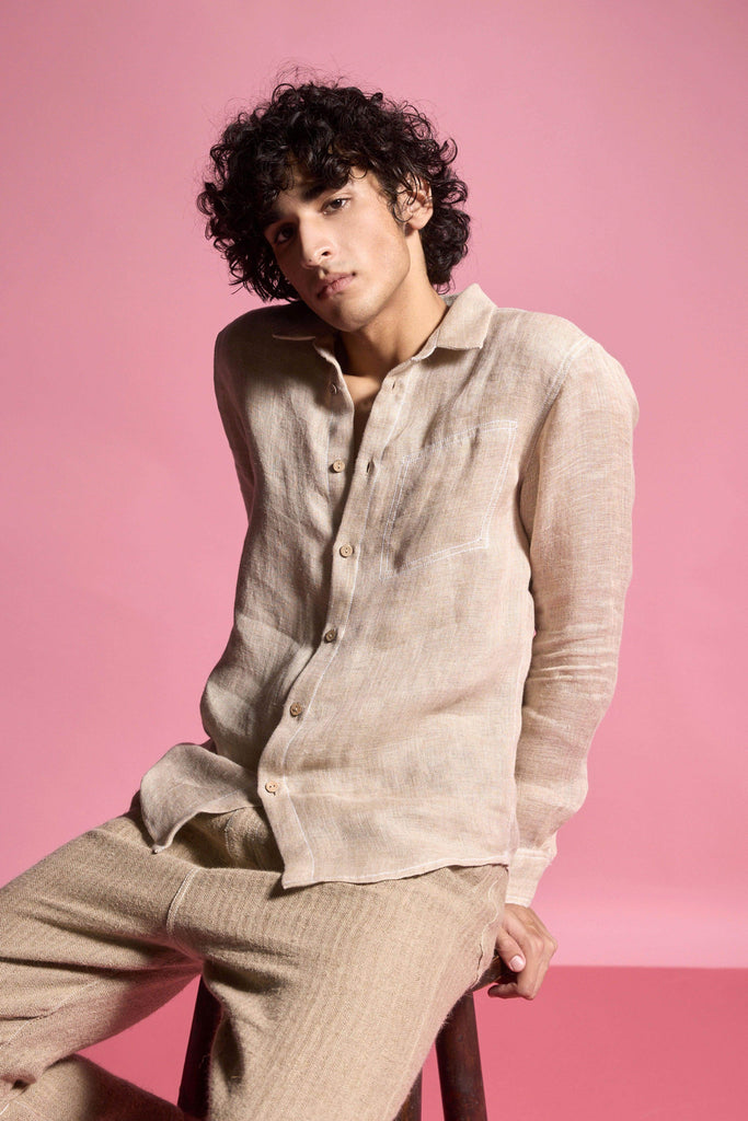 JUTE LINEN SHIRT - dash and dot dash and dot