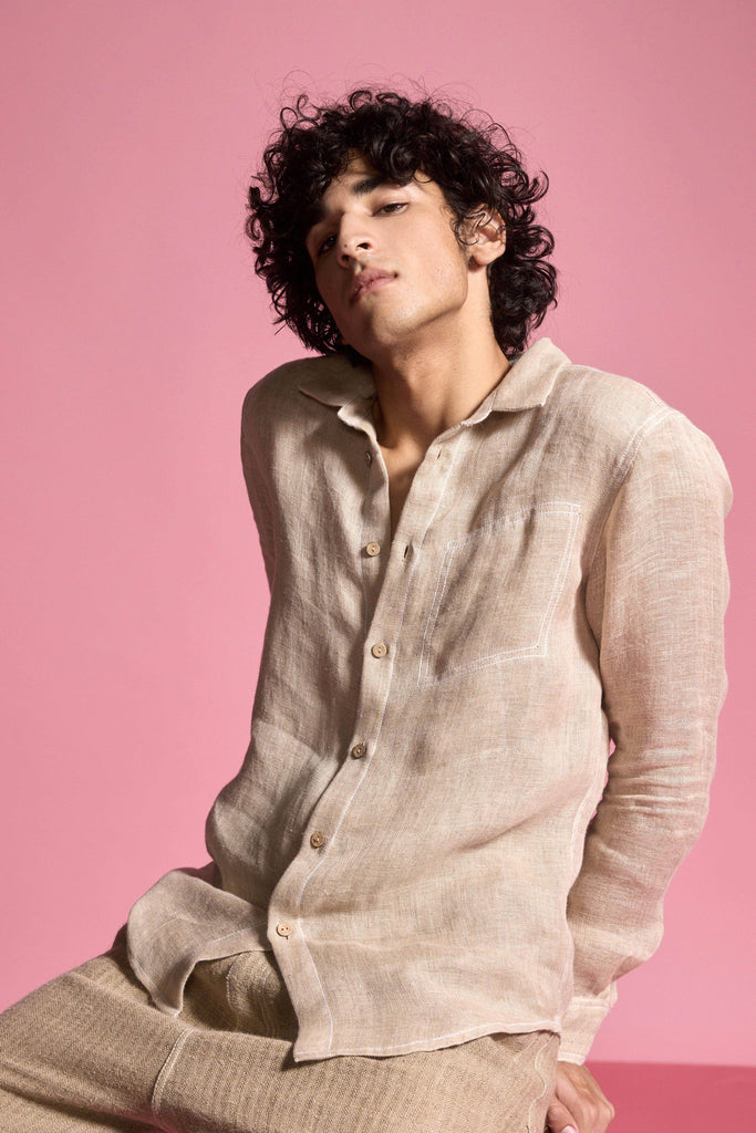 JUTE LINEN SHIRT - dash and dot dash and dot