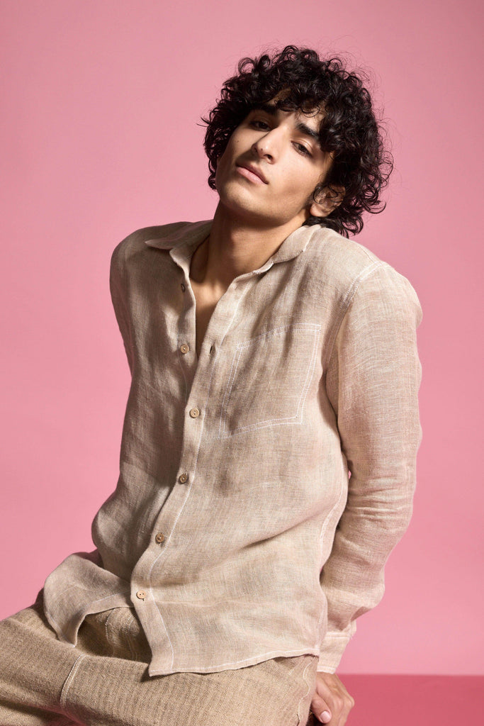 JUTE LINEN SHIRT - dash and dot dash and dot