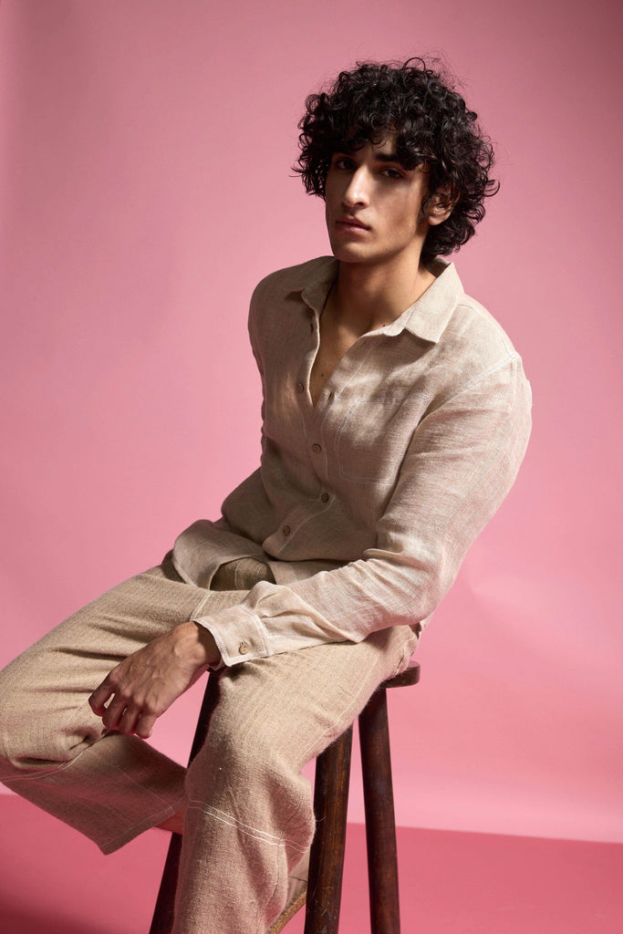 JUTE LINEN SHIRT - dash and dot dash and dot