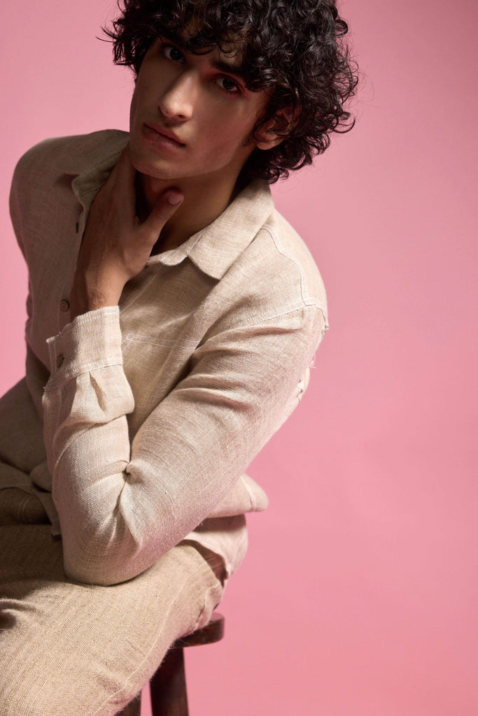 JUTE LINEN SHIRT - dash and dot dash and dot