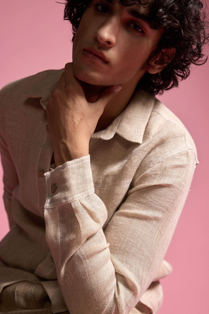 JUTE LINEN SHIRT - dash and dot dash and dot