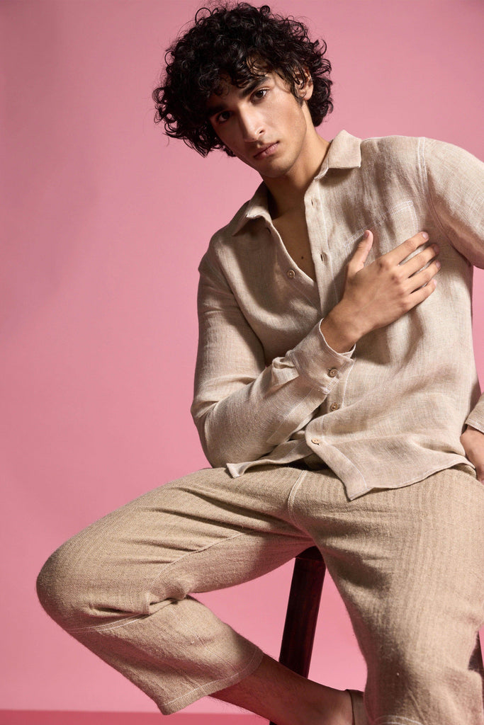 JUTE LINEN SHIRT - dash and dot dash and dot