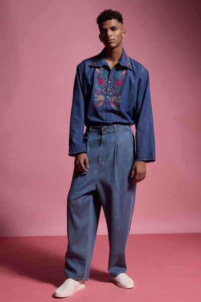 WASHED DENIM PANT - dash and dot