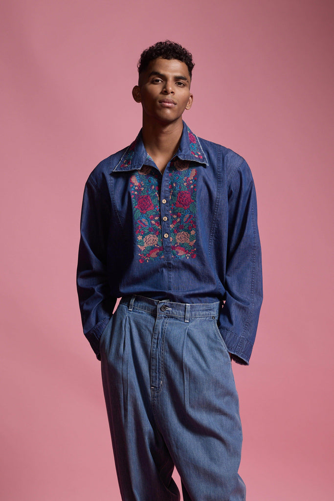 WASHED DENIM PANT - dash and dot dash and dot