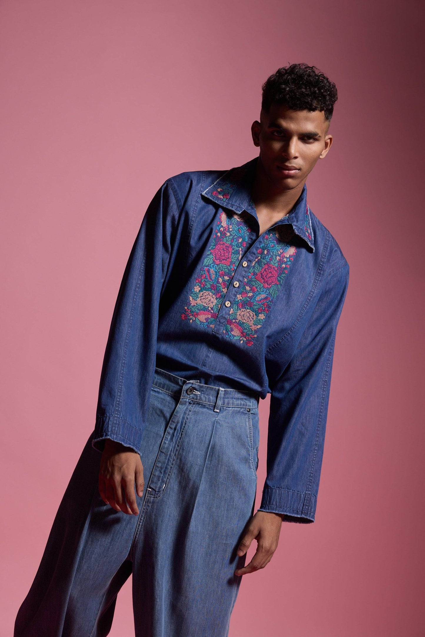 WASHED DENIM PANT - dash and dot