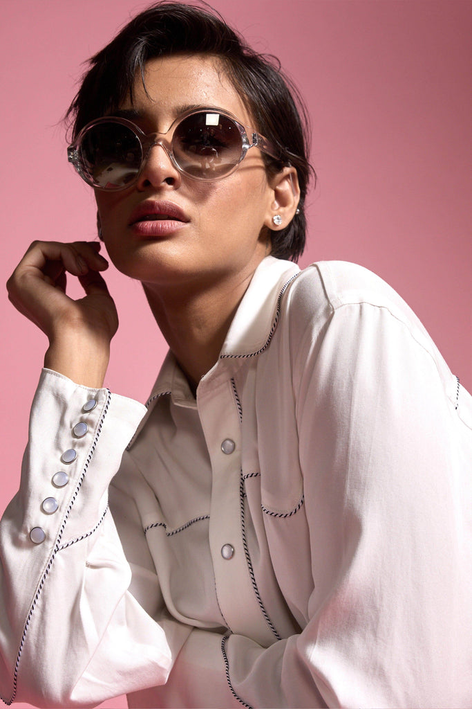 CONTRAST PIPED SHIRT - dash and dot dash and dot