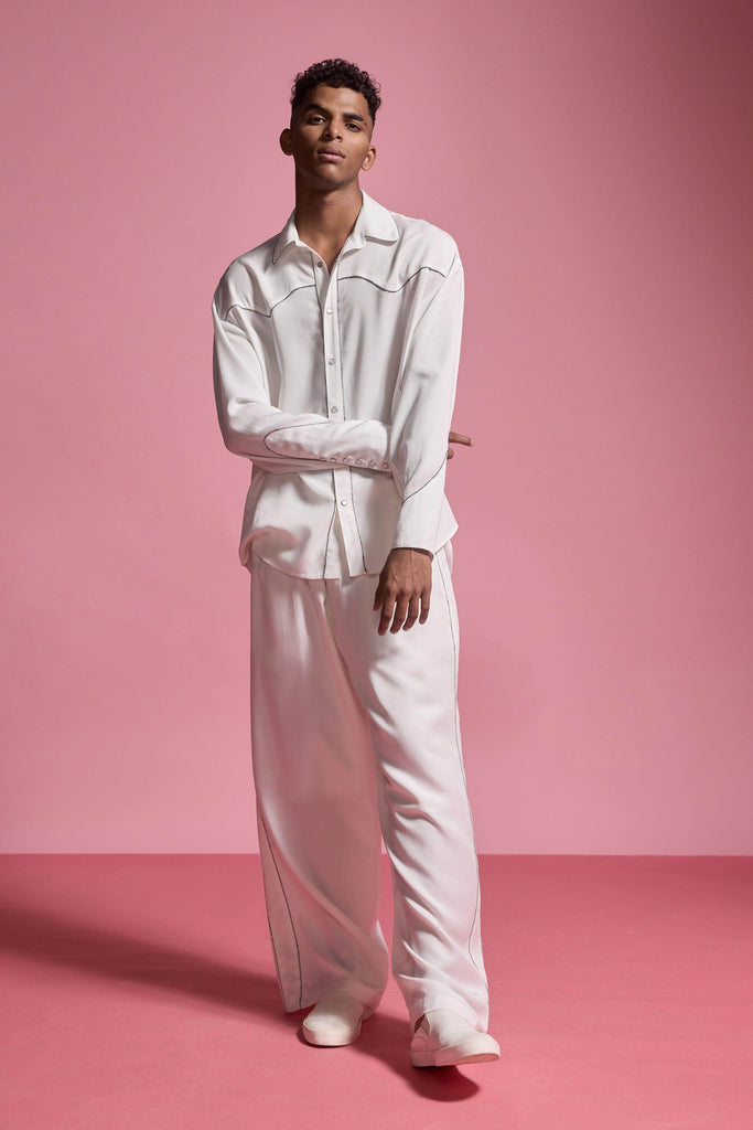 CONTRAST PIPED PANT - dash and dot dash and dot