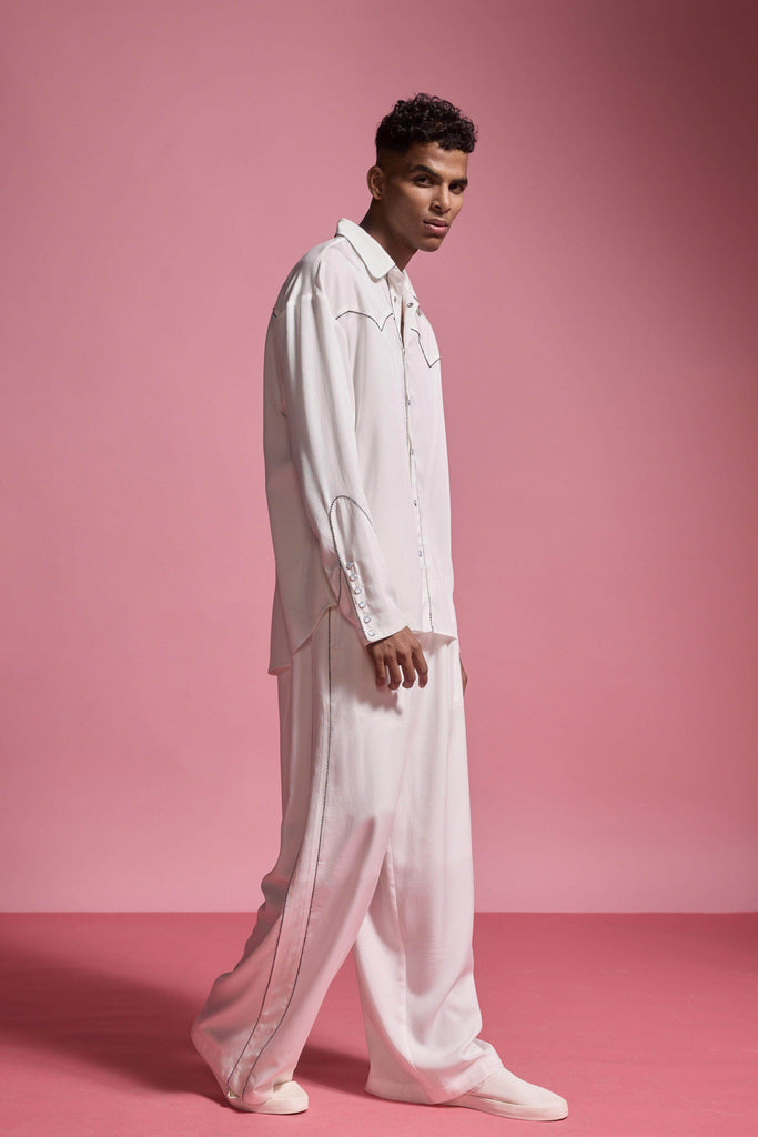 CONTRAST PIPED PANT - dash and dot dash and dot