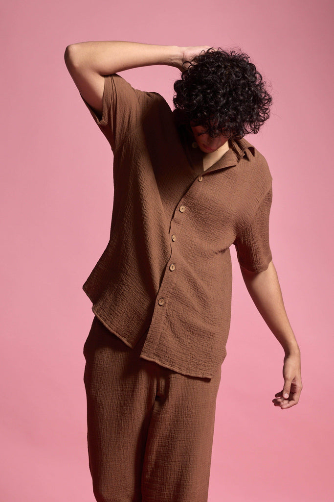 CRINKLE COTTON SHIRT - dash and dot dash and dot