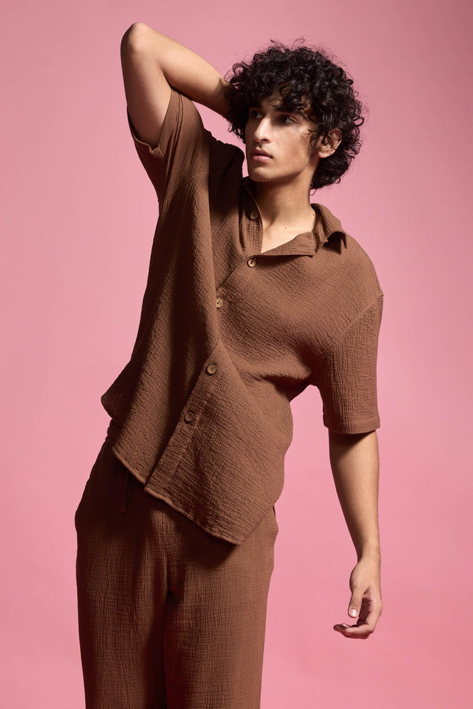 CRINKLE COTTON SHIRT - dash and dot dash and dot